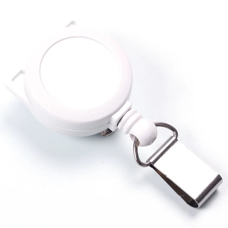 Colorful Retractable Badge Holder Clip Anti-lost ID Staff Employee's Work Card Badge Reel Lanyards Keychain Card Hasp