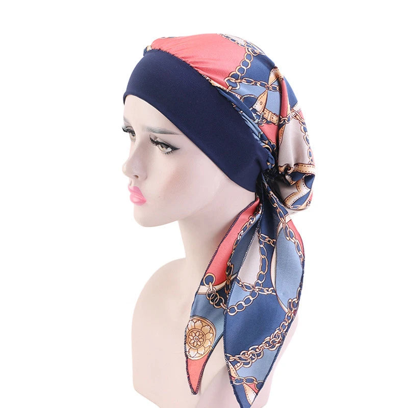 Lady Women Hat Chemo Cap Muslim Braid Head Scarf Turban Head Wrap Cover Ramadan Hair Loss Islamic Headwear Arab Fashion