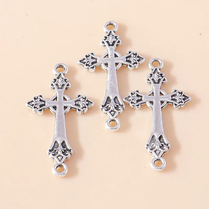 10pcs Steampunk  Crosses Charms for Jewelry Making Black Color Rose Cross Charms Pendant Necklace Keychain Diy Jewelry Findings