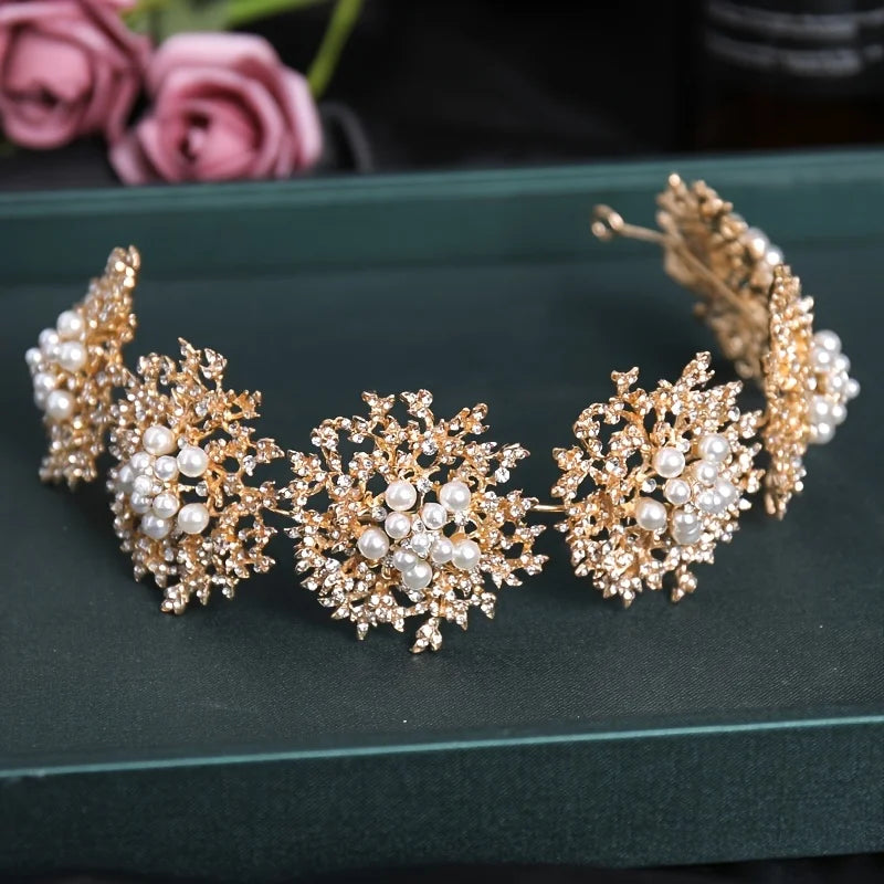 Wedding Bridal Headband Baroque Luxury Pearl Headband Hairband Tiara For Women Bride Wedding Hair Accessories Jewelry Headdress