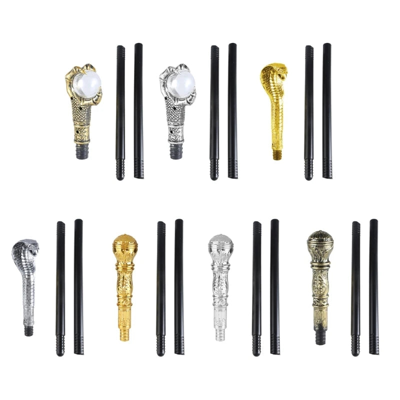 Egyptian Cobras Staff Snake Staff Walking Cane Pimp Cane Egyptian Staff Scepter Pretend Play Costume Props