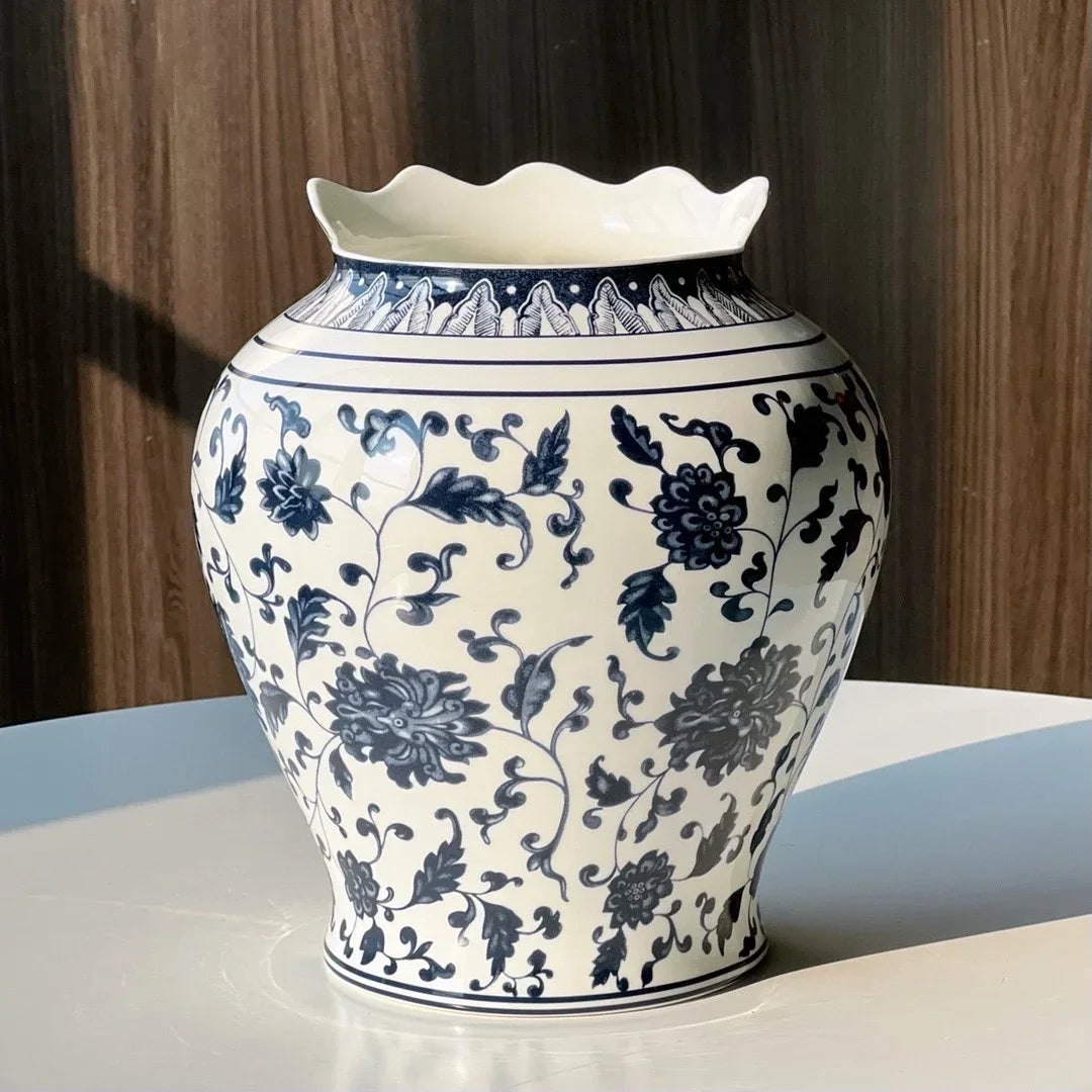 Latest Fashionable and Versatile High End Taste Chinese Western Combination Ceramic Vase Living Room Decoration