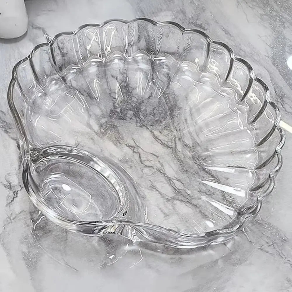 Shell DishTransparent Dumpling Plate with Vinegar Discs Sushi Breakfast Dried Fruit Snack Shell Spitting Dish Fruit Plate