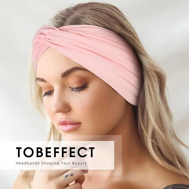 Wide Elastic Headband Hairband Pilates Yoga fitness Running Cycling Sweatband Turban Makeup Hair Hoop Makeup Headwrap for Women