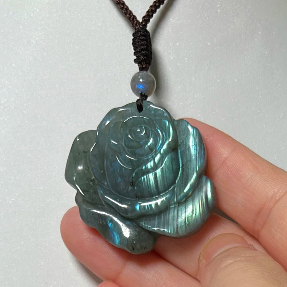 Gem Pendant Natural Stone Irregular Shape Bead Purple Blue Labradorite Necklace Pendant for Women Men Jewelry Gift 1Pcs