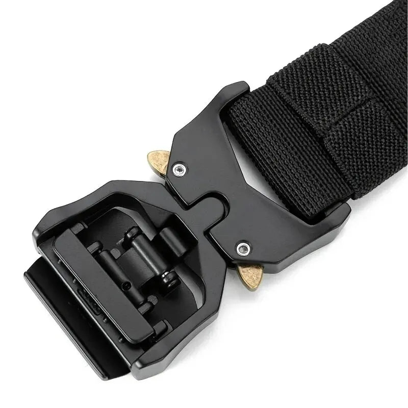New Outdoors Belt Buckle Quick Release Elastic Belt Casual Tooling Training Belt Men's Trousers Belt