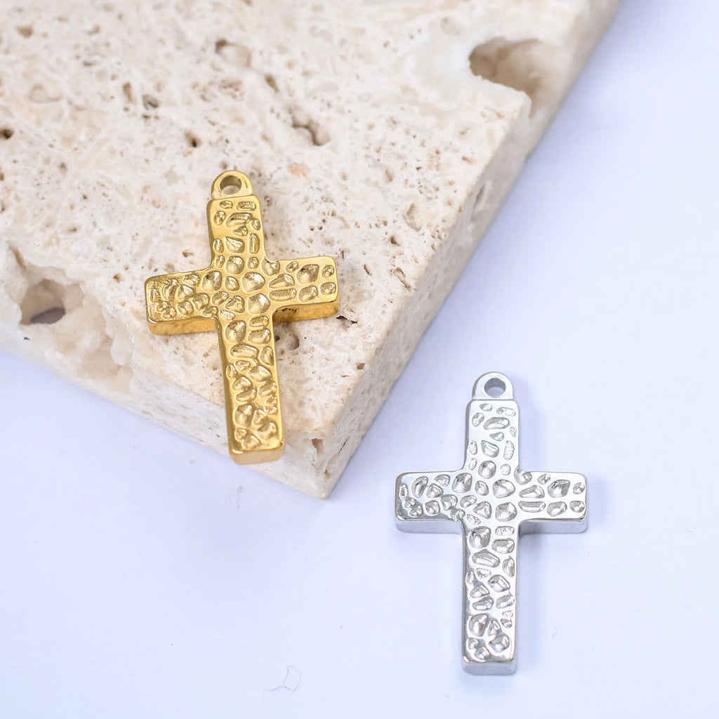 3pcs Stainless Steel Fashion Jesus Crosses Charm For DIY Necklace Earrings Pendant Jewelry Making Accessories Supplies Wholesale