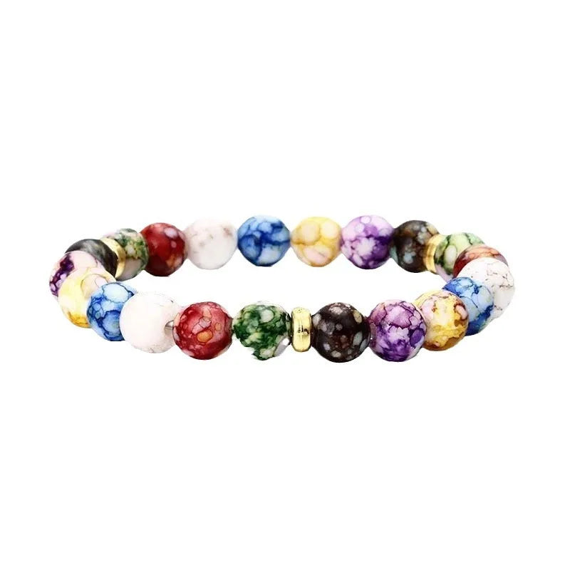 7 Chakra Natural Stone Handmade Braided Double Layer Lava Bracelets for Men Women Colorful Beaded Healing Yoga Jewelry Bracelet