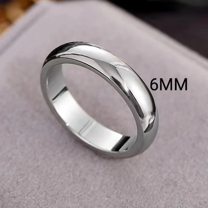 Classic 18K Gold Plated Couple Rings Wedding Engagement Minimalist Simple Smooth Stainless Steel Ring for Women and Men Jewelry