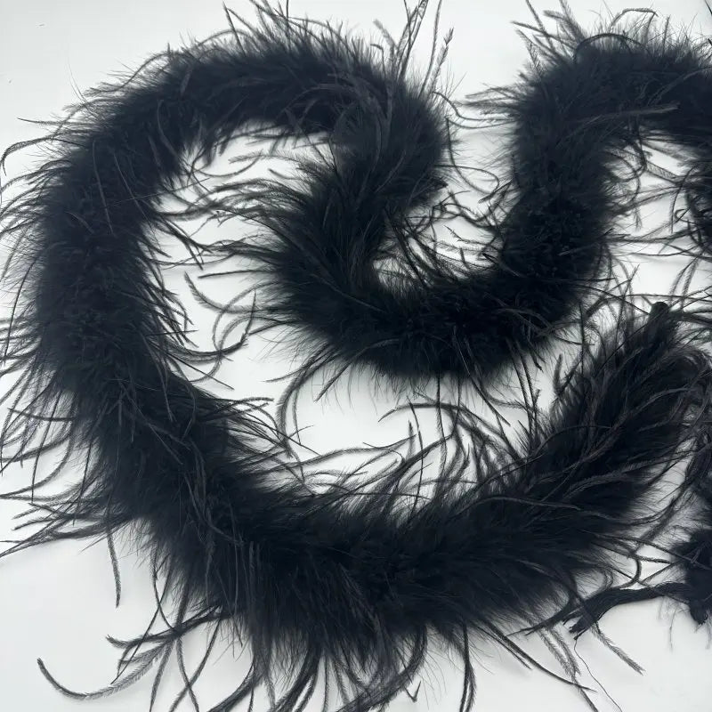1 Ply Ostrich Feathers Boa 2Meters Shawl for Party Lady Dress Decoration Scarf Clothing DIY