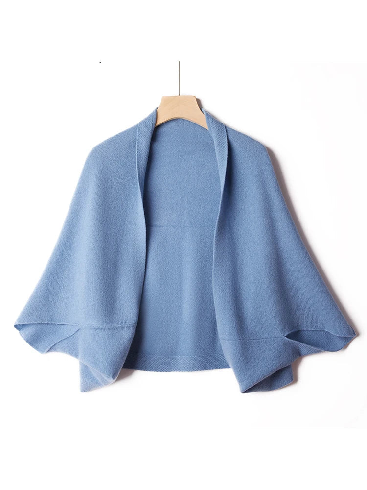 Trend Shawl Wrap Scarf Two Purposes 100% Wool Women Knitted Accessories Cape Casual Soft Scarves Warm Cappa Cozy Fashion Mantles