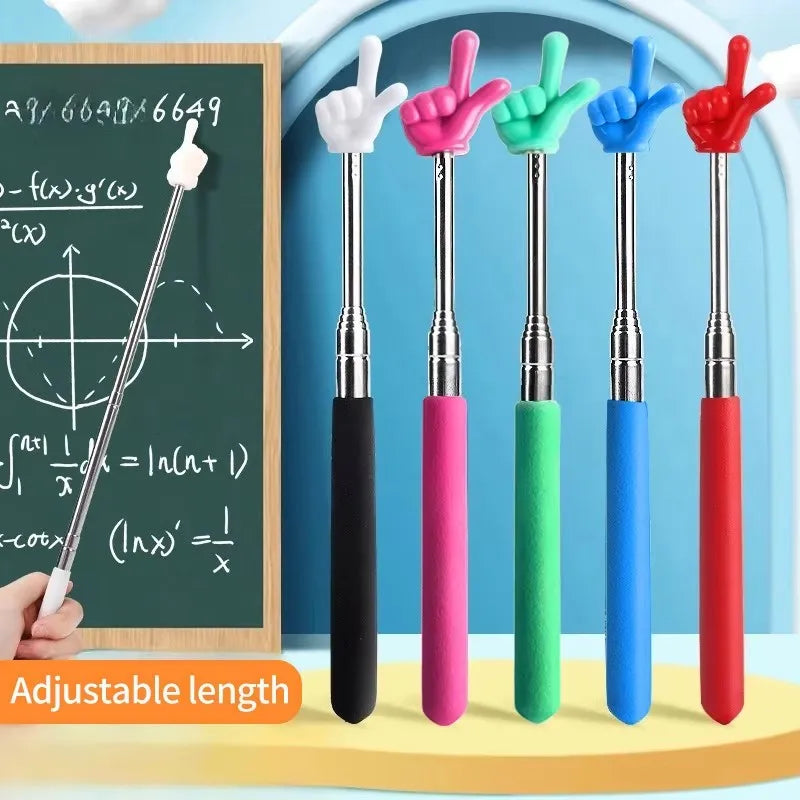 Stainless Steel Teaching Pointer Parent-Child Finger Reading Sticks Telescopic Rod Finger Design Teaching Stick Kids School Tool