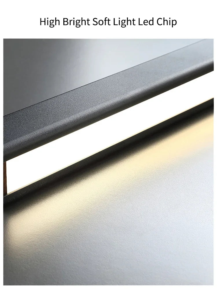 One word minimalist dining room chandelier modern long strip dining table lamp luxury dining room bar table lamp office light