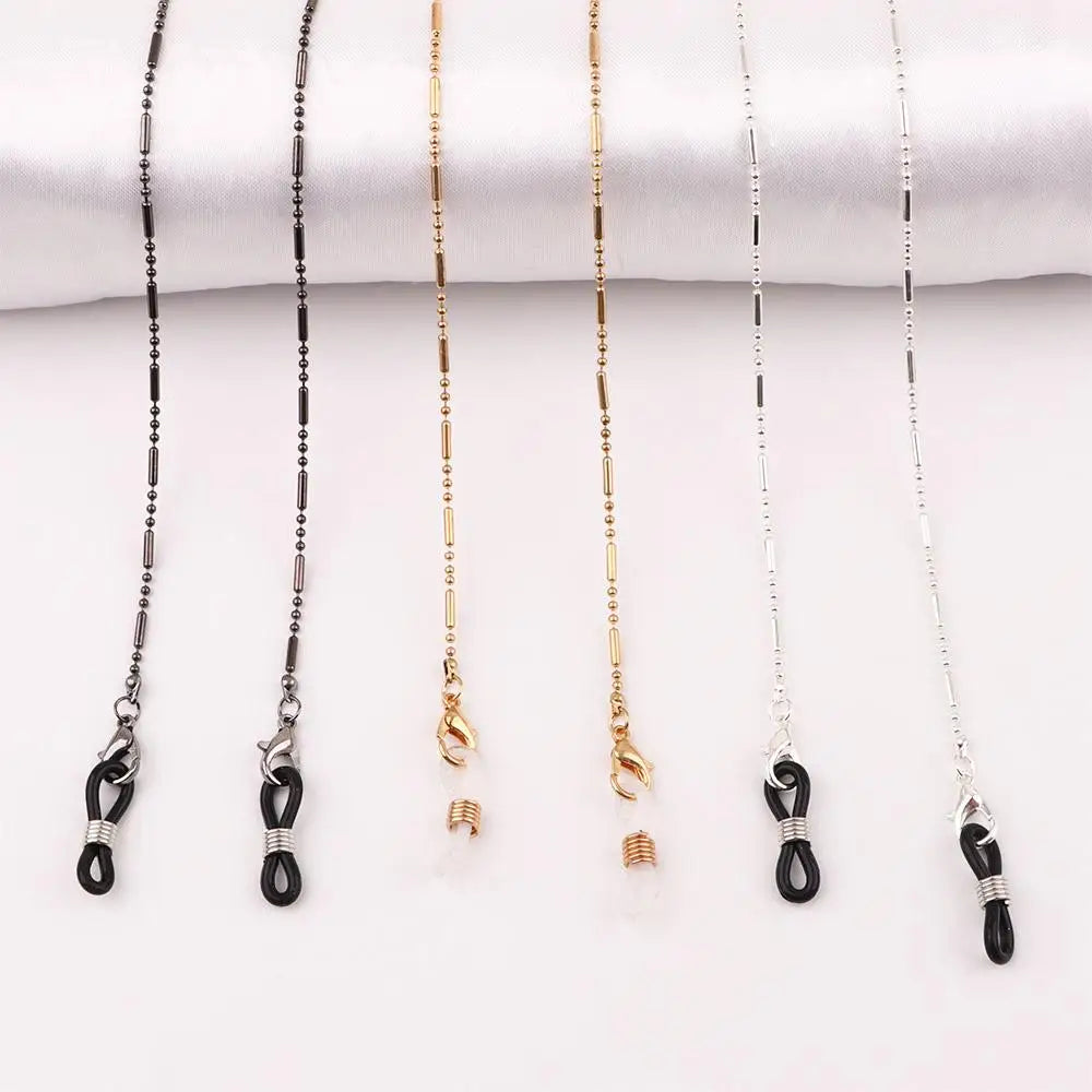 Trendy Simple Minimalist Female Neck Straps Alloy Mask Cord Holders Sunglasses Lanyards Eyeglass Chain Bead Mask Chains
