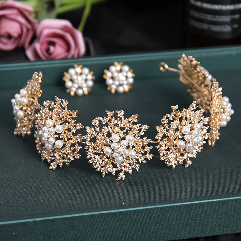 Wedding Bridal Headband Baroque Luxury Pearl Headband Hairband Tiara For Women Bride Wedding Hair Accessories Jewelry Headdress