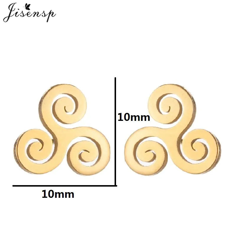 Punk Mini Stainless Steel Earrings for Women Minimalist Spades Gesture Apple Lighter Spider Web Earings Fashion Jewelry brincos