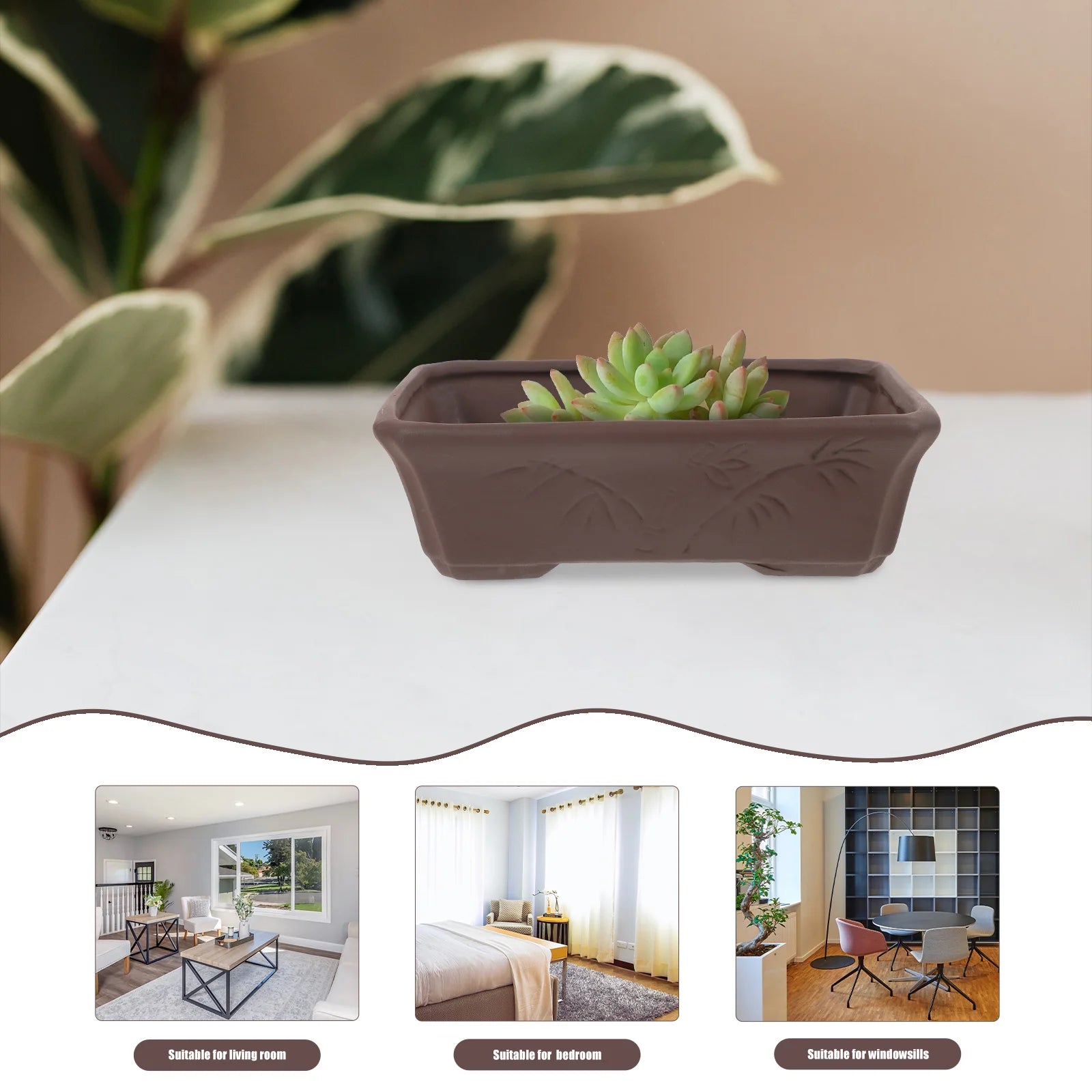 Handmade Purple Sand Flowerpot Terracotta Planter Vintage Clay Pots Plant Containers Gardening Pots Succulent Cactus Nursery