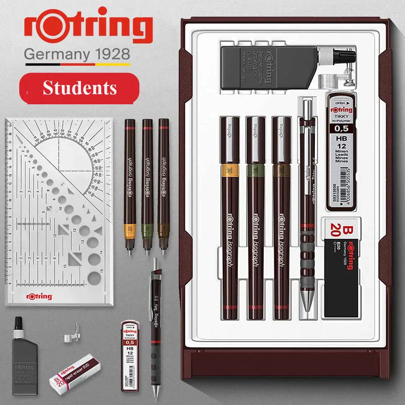 Rotring Technical Pen Junior/College/Master Set Waterproof Architectural Engineer Professional Drawing Design Comics Fineliner