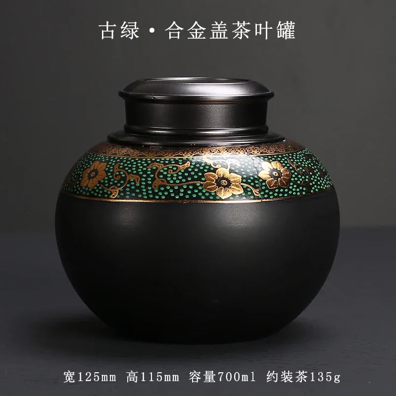 Purple Clay Tea Caddy Ceramic Large Airtight Pot Universal Half Catty Black Green Pu'er Tea Pot Household Storage Tank