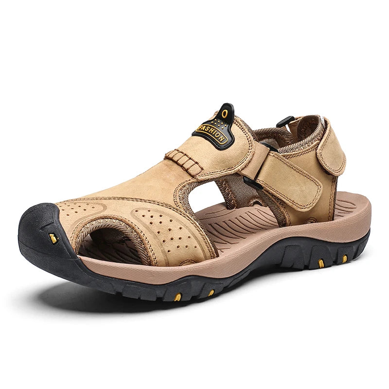 Outdoor Water Wading Leather Sandals Men Anti slip and Wear-resistant Summer Casual Shoes For Men Beach Sandals Soft Breathable