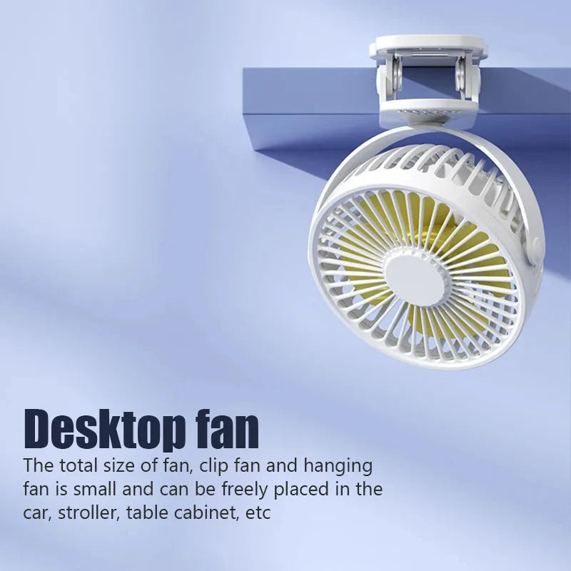 Creative Mini Clip Fan Mute Portable Desktop Home Dorm Stroller For Rechargeable USB High Wind Three Speed Blower Student Deskto