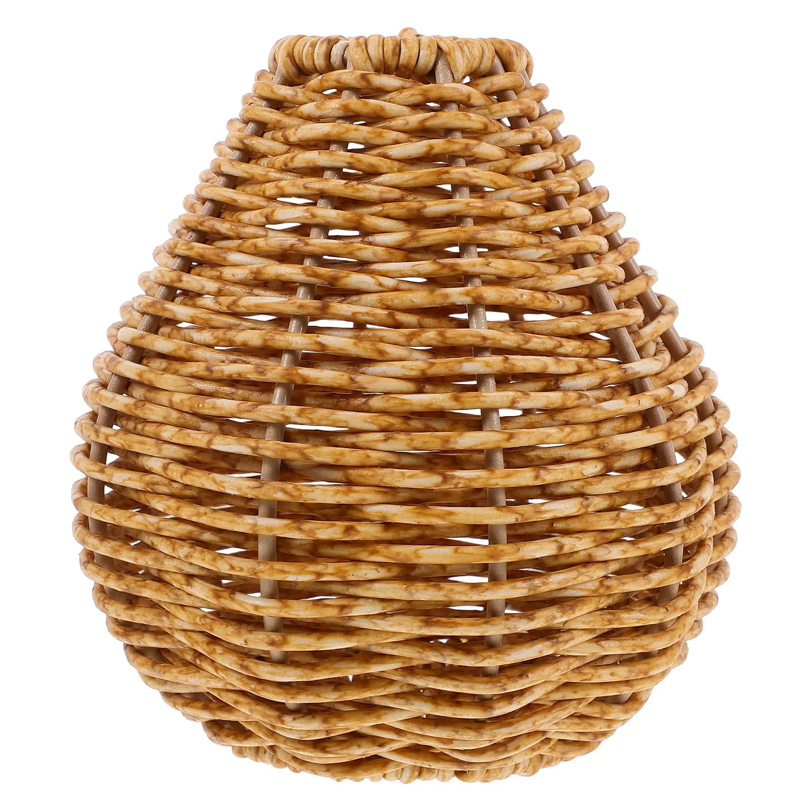 Rustic Vintage Vase Small Imitation Rattan Plastic Woven Flower Vases Home Office Decoration Simple Elegant Life Beauty