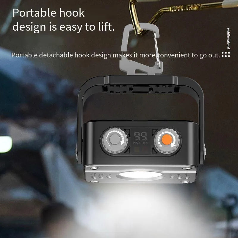 8000mAh Work Floodlight Strong LED COB Camping Tent Lamp Rechargeable Waterproof Emergency Portable Lanterns Stepless Dimming