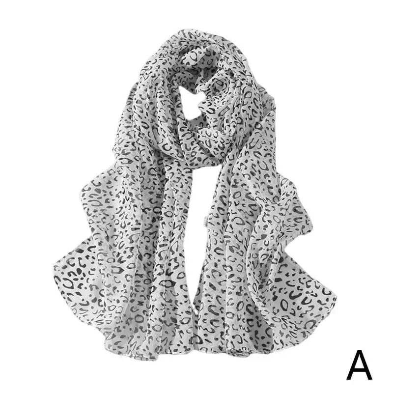 Fashion Leopard Printed Shawl For Women Long Wide Chiffon Scarves Muslim Costumes Accessories Spring Summer Lady Hijab Wraps