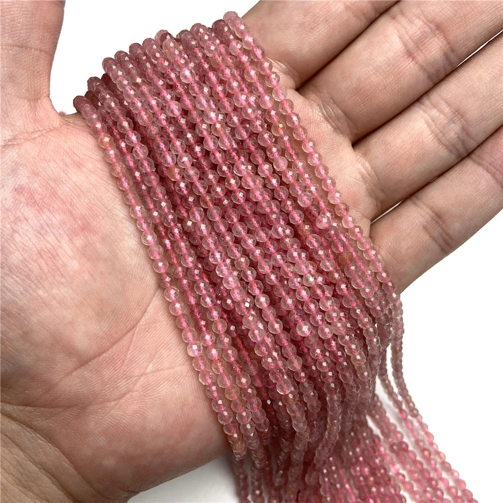 Faceted Natural 2 3 mm Stone Bead Zircon Rose Quartzs Amethysts Rubys Agates Seed Beads for Jewelry Making Beadwork DIY Supplies