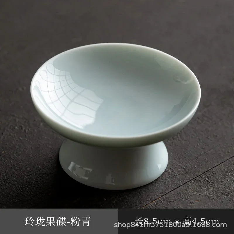 Ceramic Exquisite Dried Fruit Plate Chinese Fruit Plate Tea Tray Small Tray Melon Seeds Snack Pastry Plate Snack Plate