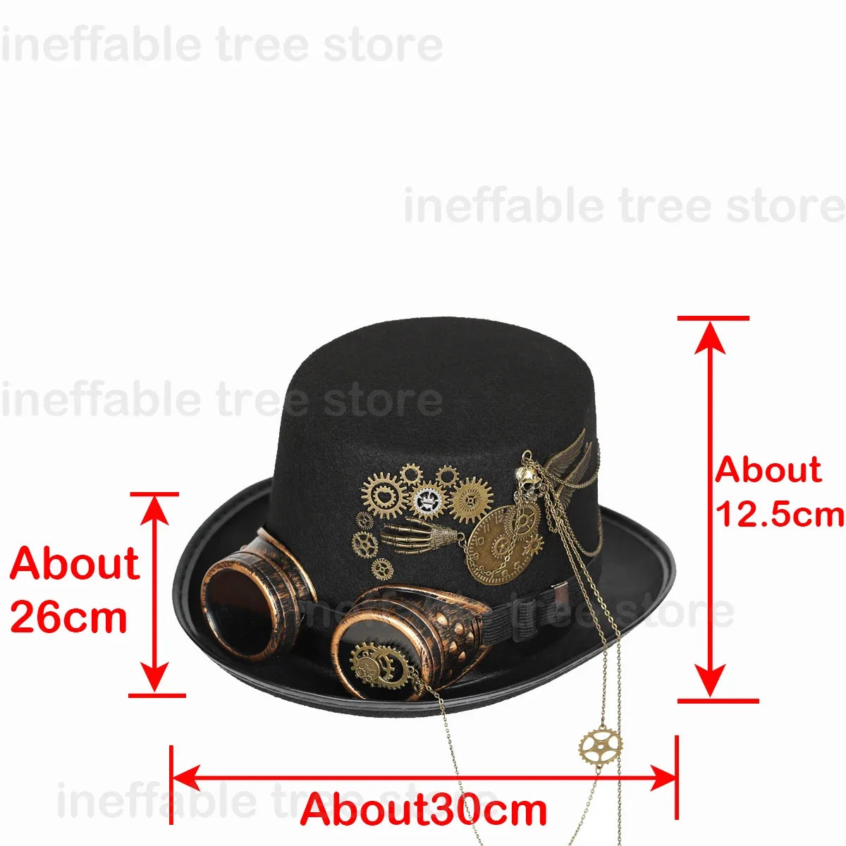 Gothic Headwear Steampunk Hat Victorian Top Magic Gears Goggles Chain Top Hats for Dress Up Halloween Cosplay Costume Fedora Cap