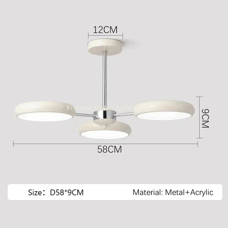 Cream Beige Restaurant Pendant Light Modern Minimalist Creative Ceiling Chandeliers Bauhaus Dining Room Light Bedroom Lighting