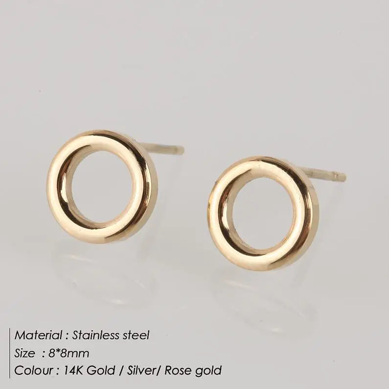 e-Manco Stainless Steel Stud Earrings for Women Korean Small Earings Fashion Jewelry Minimalist Women Earrings Stud Wholesale