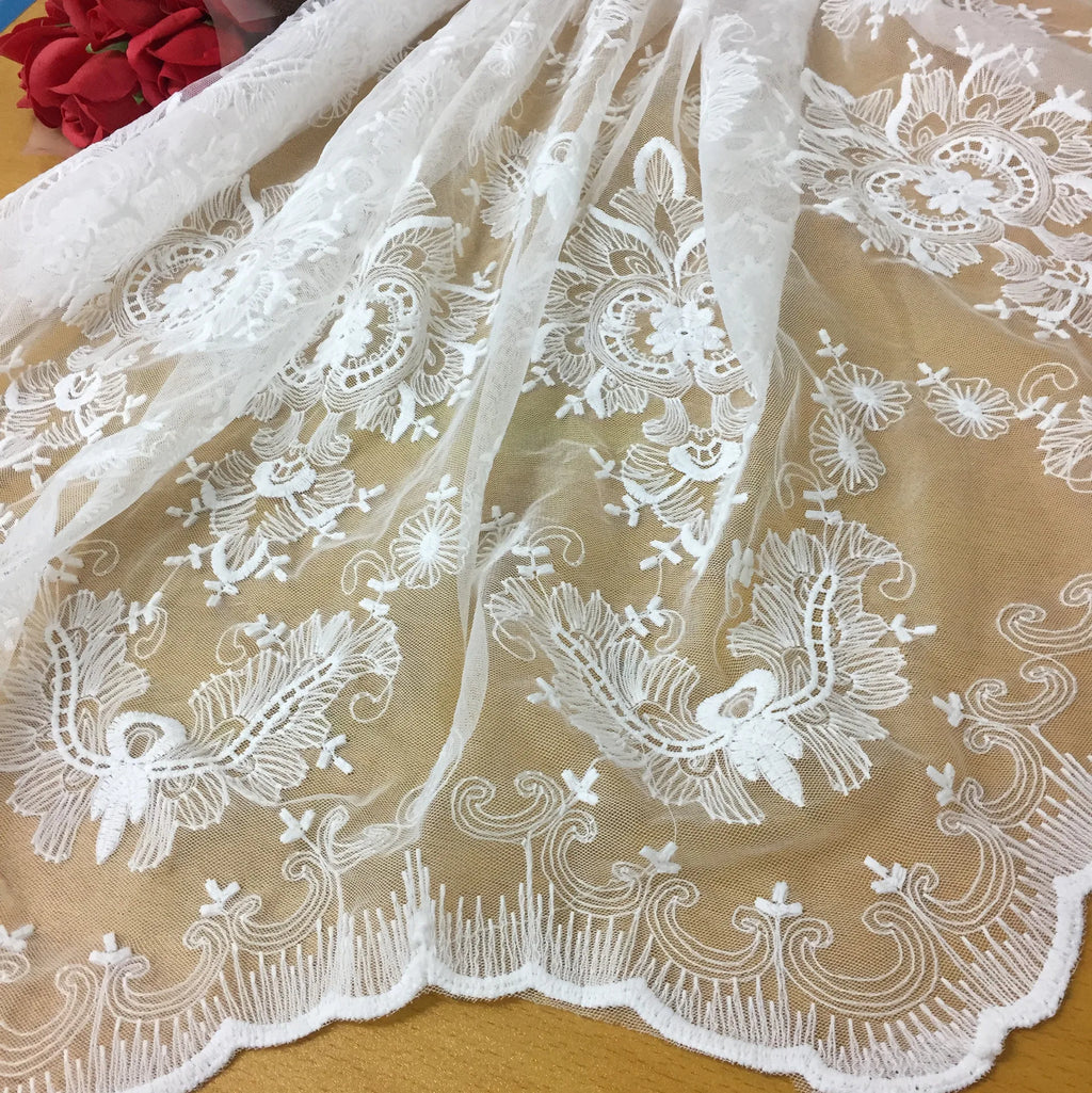 Gothic Lolita Lace Embroidery Fabric Quality Dress Dress Shirt Curtain Background Decorative Cloth Sewing women's Lace Gauze DIY