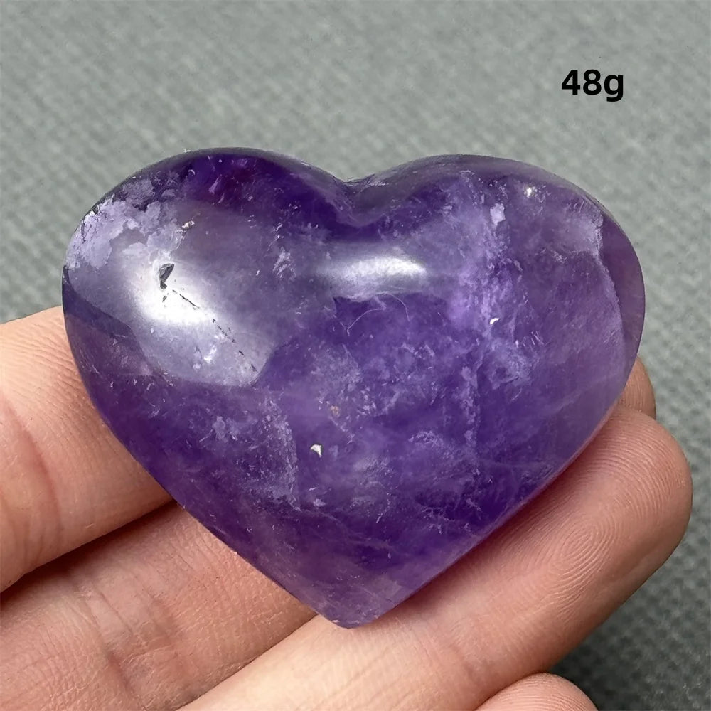 Natural Amethyst Heart Shaped Love Gemstone Meaning Love Healing Reiki Meditation Energy Witchcraft Home Decoration