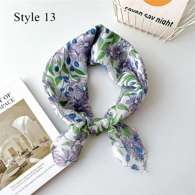 Fashion Cotton Linen Shawl Square Scarf for women sweet Cherry Print Hijabs Ladies Wraps summer sunscreen Bandanas Head scarf