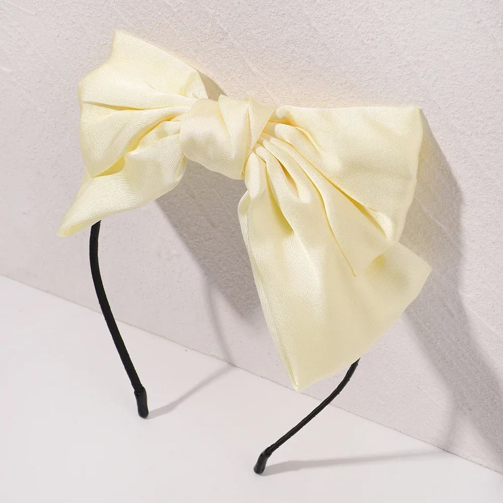 Beautiful Black New Big Bow Bezel Headwear Women Headband Girls Vintage Bow Hair Bands Wide Hairband Hoop for Hair Accessories