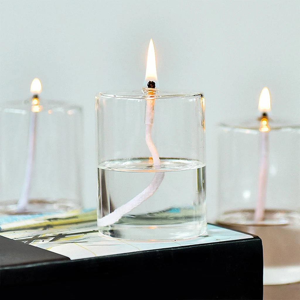 Refillable Glass Oil Candle Oil Lamp for Dining Party Christmas Wedding Glass Candle Holders for Wedding Tea Light