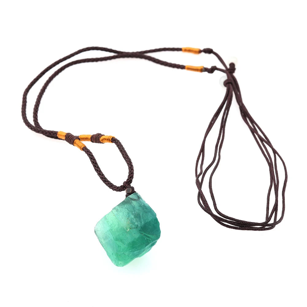 1Pc Irregular Rainbow Stone Natural Crystal Chakra Rock Necklace Golden Plated Quartz Pendant Nice Gift For Lover Friends