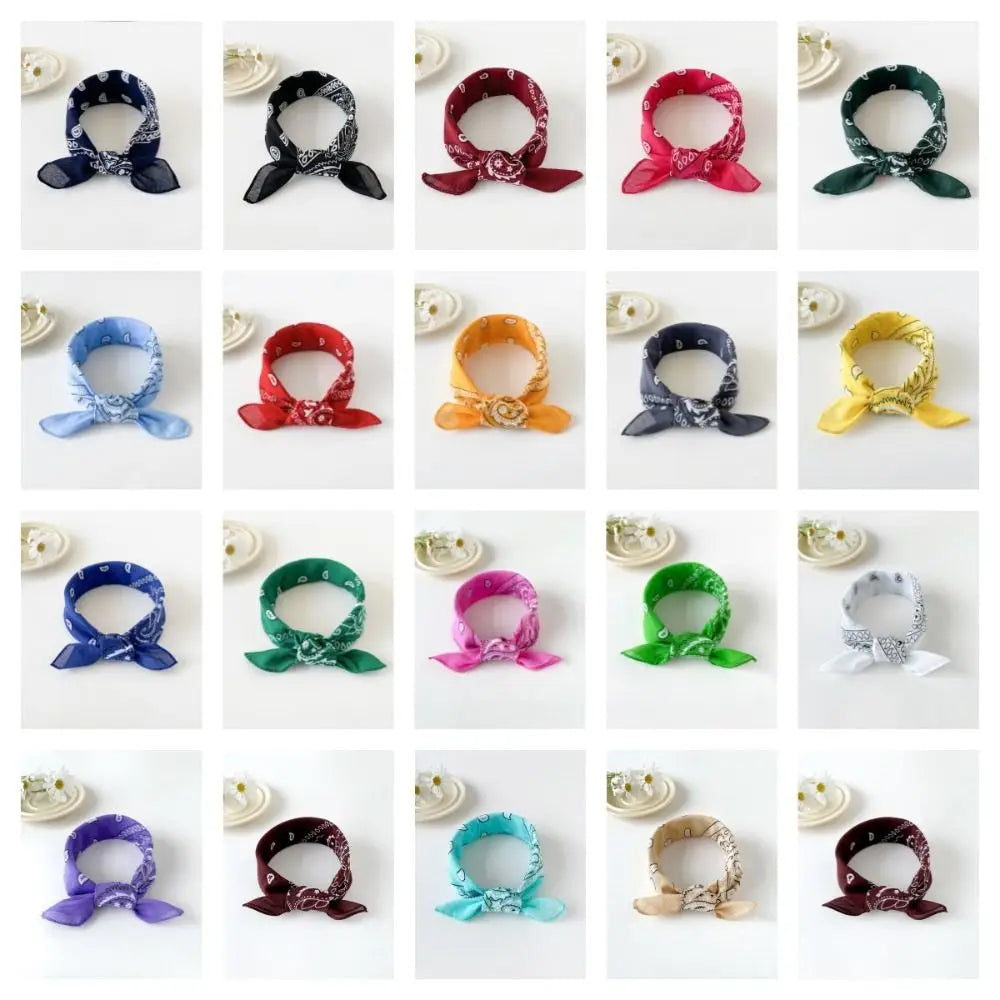 Headband Small Square Scarf Triangle Scarf Hip Hop Cashew Nut Print Scarves Scarf Hair Band Cotton and Linen Printed Silk Scarf
