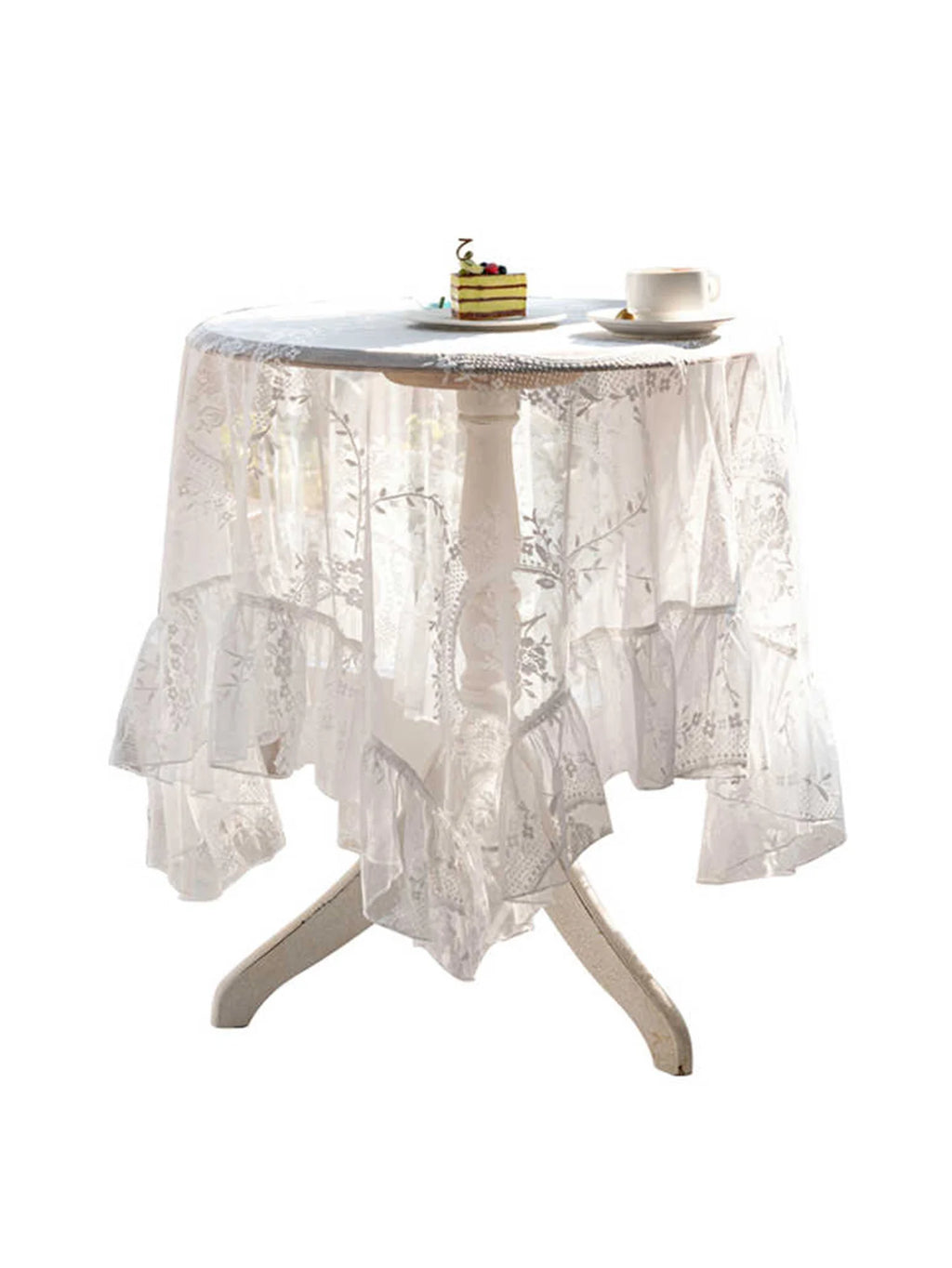 Lace Table Cloth Retro Mesh Tablecloth White Rectangle Table Cover Wedding Party Decor Picnic Cloth Background Cloth