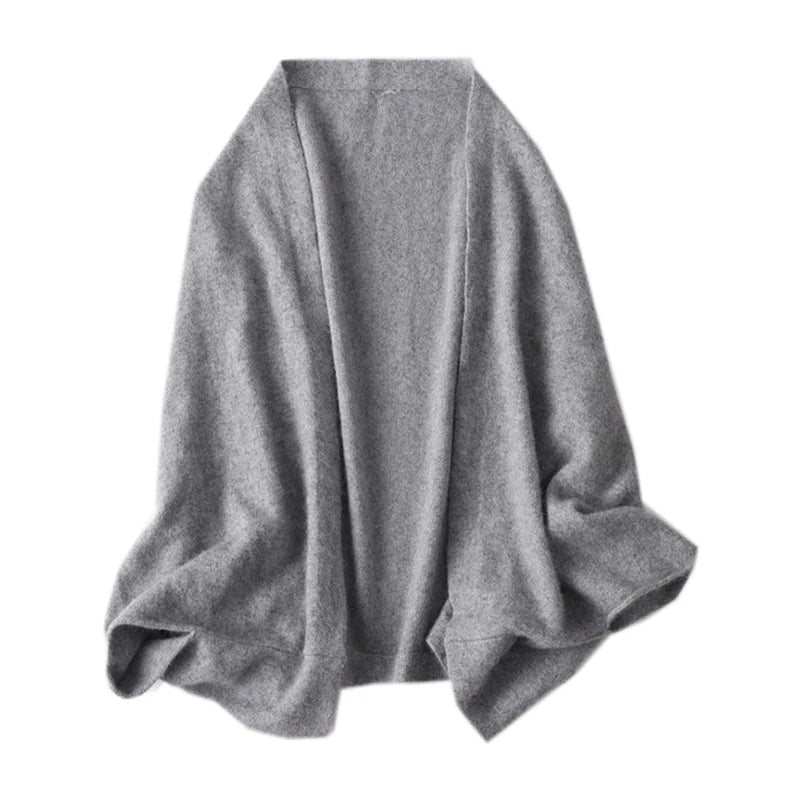 Trend Shawl Wrap Scarf Two Purposes 100% Wool Women Knitted Accessories Cape Casual Soft Scarves Warm Cappa Cozy Fashion Mantles