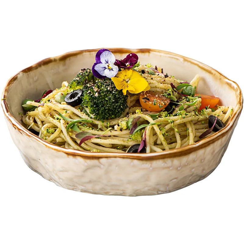 Creative Nordic Style Plate Bowl Tableware Western Style Rice Soup Noodle Salad Bowl Simple Household Dish Plate