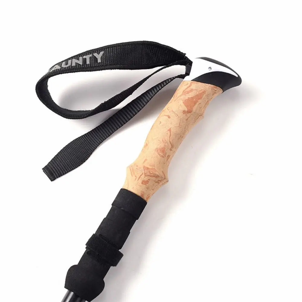 Expandable Aluminum Outdoor Trekking Poles EVA 5 Section Walking Sticks Quick Adjustable Locks Folding Wading Staff Camping