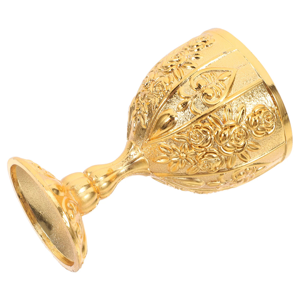 Brass Dragon Retro European Goblet Cup Vintage Chalice Medieval Glass Temple Gold Holy Knight Viking Beer Metal