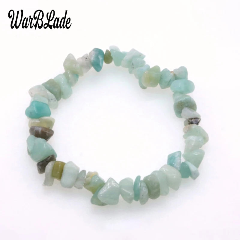 New Women Bracelets Bangles Natural Gem Stone Bracelet Irregular Stretch Chip Beads Nuggets Bracelets Bangles Crystal Wristband