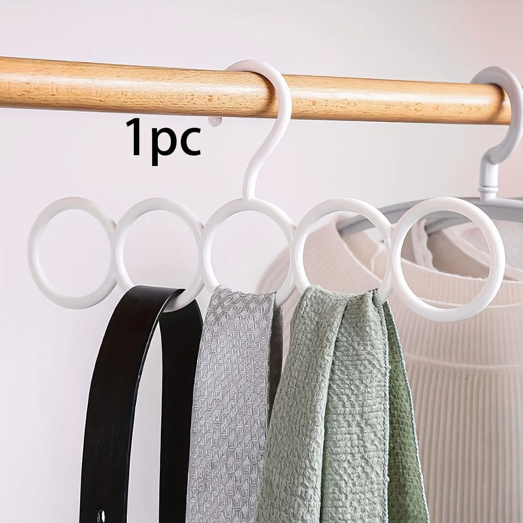 1pc/3pcs/5pcs Five-Ring Storage Hanger, Multifunctional Clothes Scarves , Save Space Closet Organizer For Home And Dorm