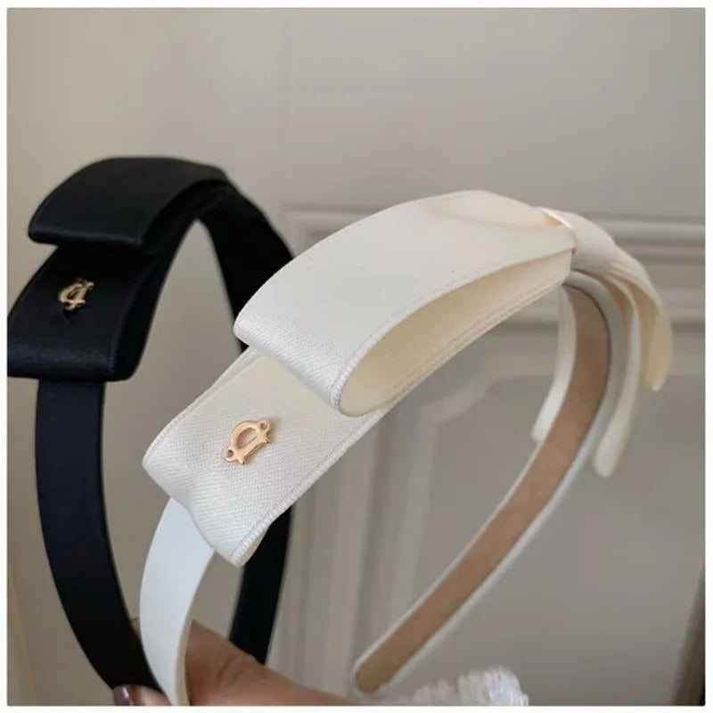 One bow hair band, black narrow-edge thin head band, D-letter high cranial top pressure hair bundle