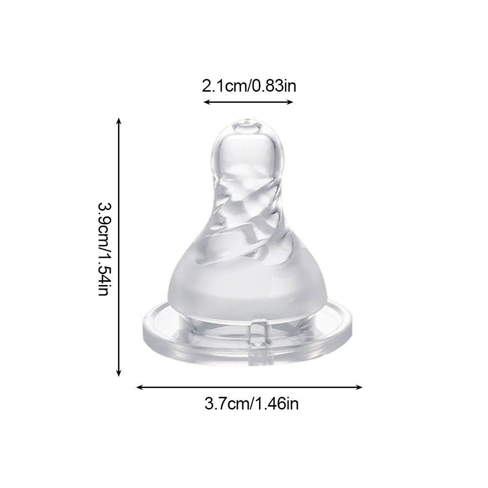 Baby Silicone Pacifier Wide Neck Soft Spiral Teat Nipple Circle Hole Cross Hole Baby Care Bottles Natural Flow Nipples BPA Free