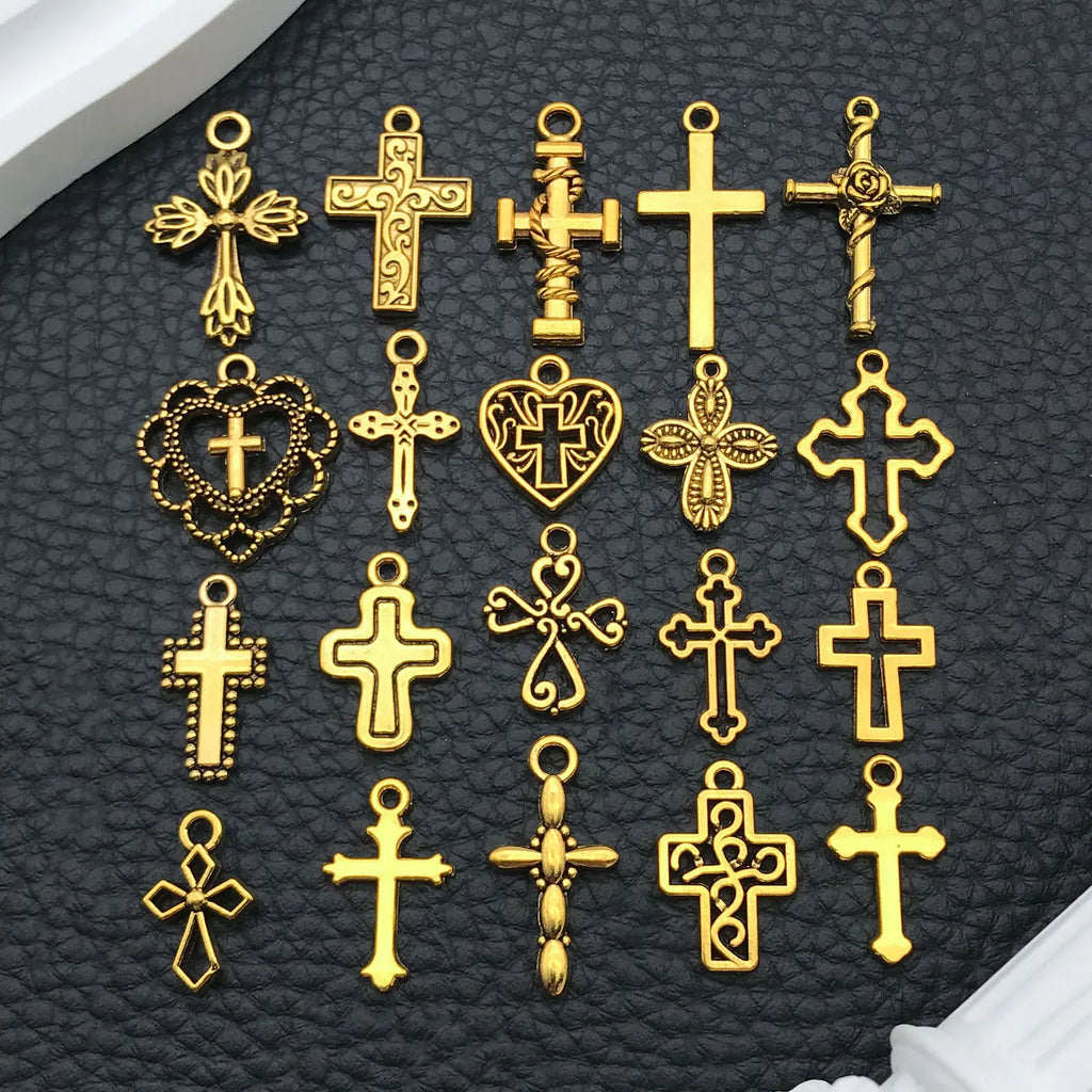 20 Styles Antique Silver Crosses - Perfect for Handmade Jewelry like Necklaces, Bracelets & Earrings"